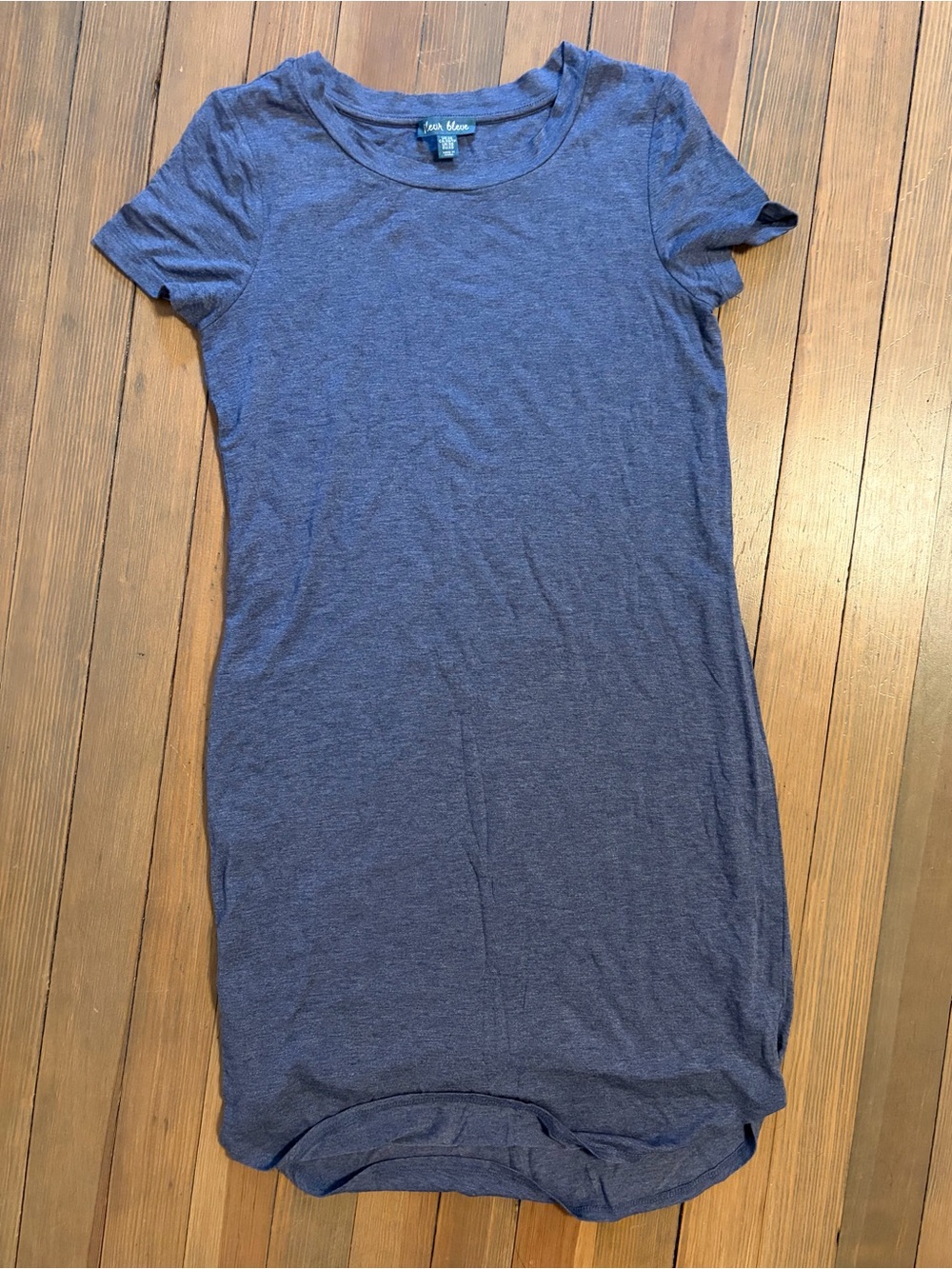 Women's heathered Blue Short Sleeve Tee Dress